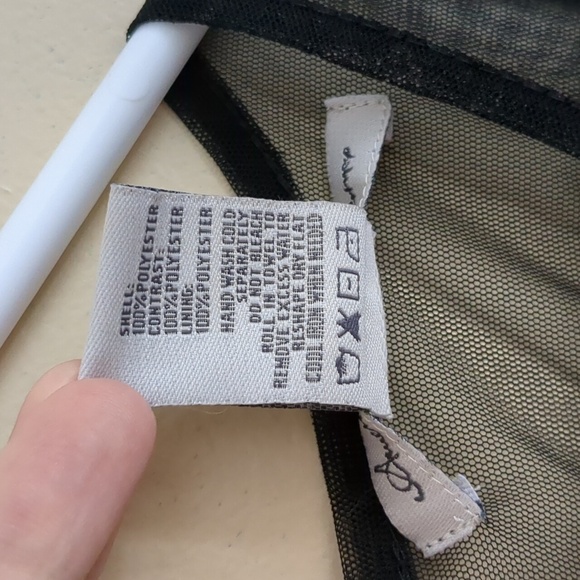 Small American Rag Dress Mesh Lace Floral Black White Back Zipper - Picture 7 of 13